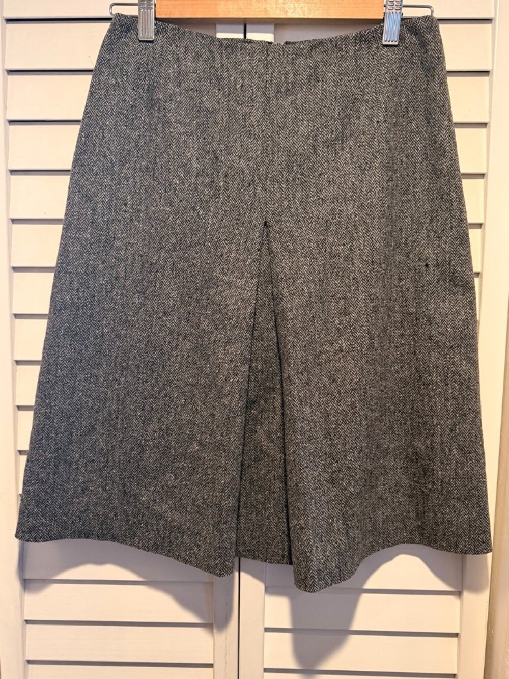 Eddie Bauer Wool Skirt Size 4 Herringbone Tweed A-Line Midi Skirt